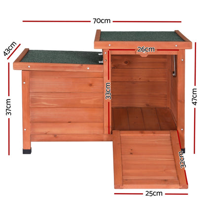 i.Pet Outdoor Cat House Rabbit Hutch Wooden Shelter Indoor Cat House Outdoor Condo Small Enclosure - view 2