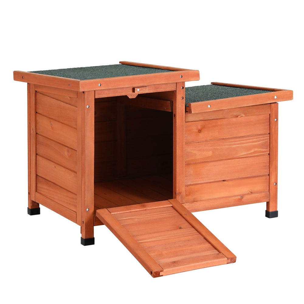 i.Pet Outdoor Cat House Rabbit Hutch Wooden Shelter Indoor Cat House Outdoor Condo Small Enclosure - view 3