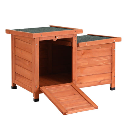 i.Pet Outdoor Cat House Rabbit Hutch Wooden Shelter Indoor Cat House Outdoor Condo Small Enclosure - view 3