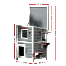 i.Pet Outdoor Cat House Shelter 56cm x 52cm x 82cm Rabbit Hutch Wooden Condo Small Outdoor Cat House - view 2