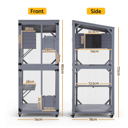 i.Pet Cat House Wooden 180cm Rabbit Hutch Pet Condo Small Dog Enclosure Cage - view 2