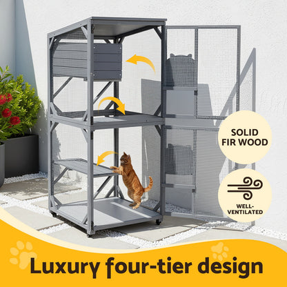 i.Pet Cat House Wooden 180cm Rabbit Hutch Pet Condo Small Dog Enclosure Cage - view 4