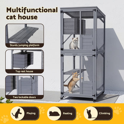 i.Pet Cat House Wooden 180cm Rabbit Hutch Pet Condo Small Dog Enclosure Cage - view 5