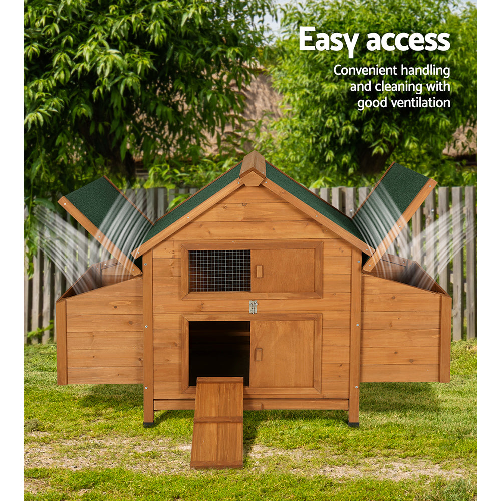 i.Pet Chicken Coop Rabbit Hutch 150cm x 68cm x 96cm Large Chicken Coop House Run Cage Wooden - view 5