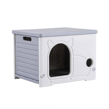 i.Pet Cat House Enclosed Shelter Plastic Nest Stackable Bench Box Outdoor Indoor Grey - view 2