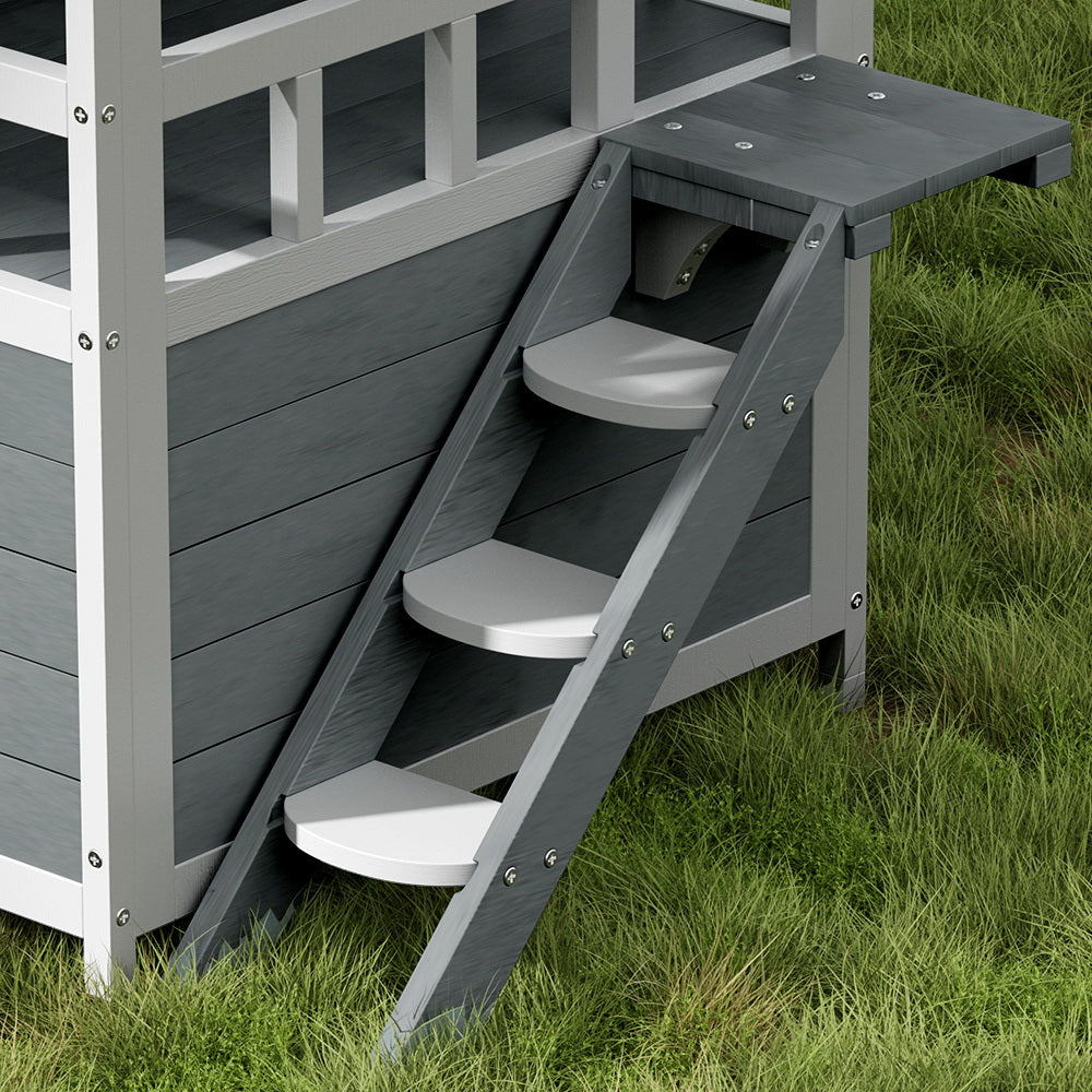 i.Pet Outdoor Cat House Shelter 72cm x 72cm x 127cm Rabbit Hutch Wooden Condo Small Outdoor Cat House - view 4