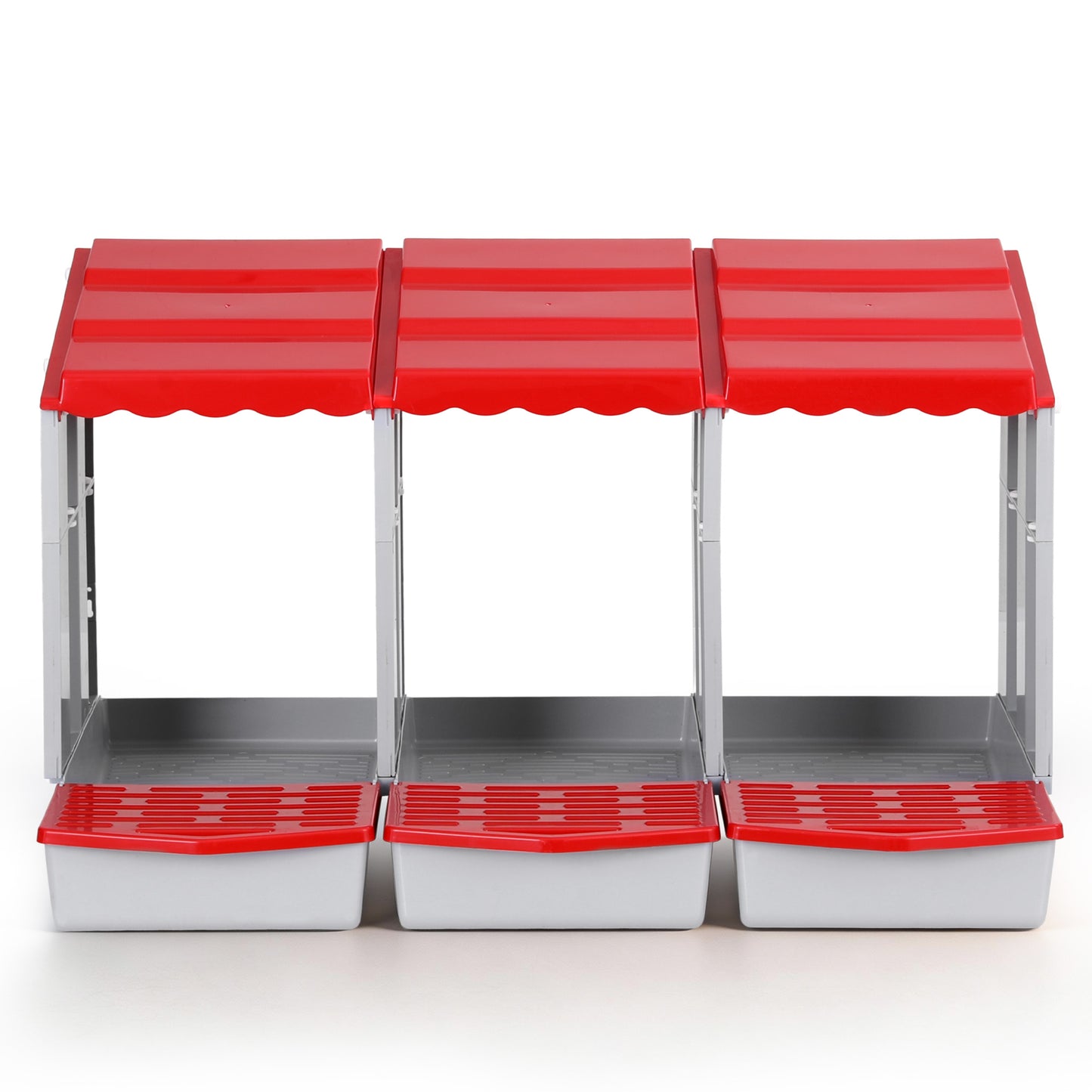 i.Pet Chicken Nesting Box 3 Hole Roll Away Poultry Hen Laying Egg Hutch Red - view 3