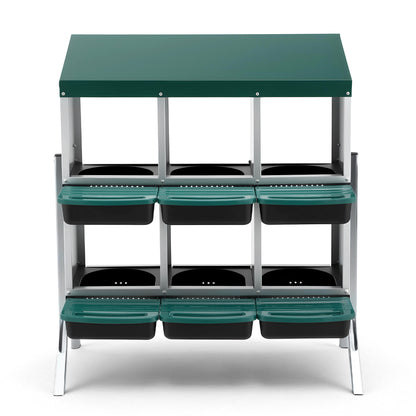 i.Pet Chicken Nesting Box Roll Away Metal Nesting Box Wall Mounted 6 Holes Green - view 3