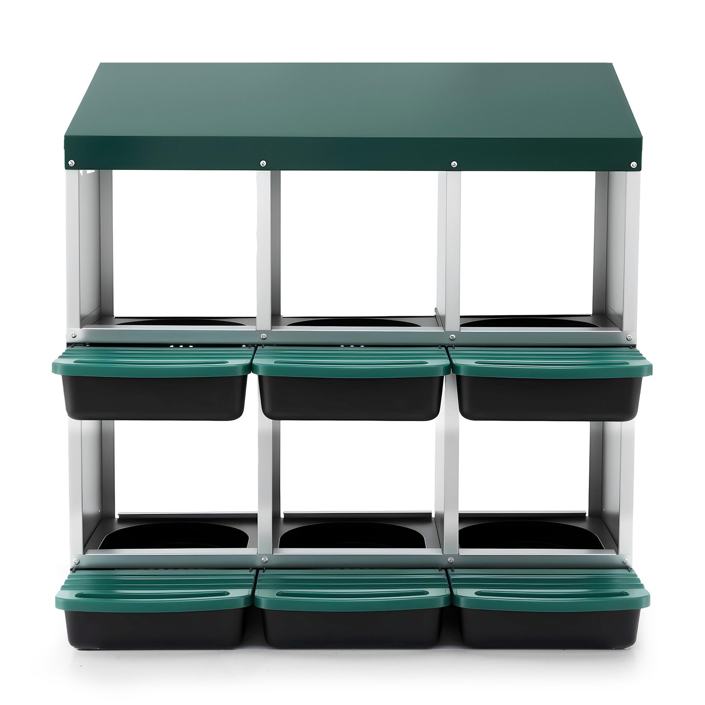 i.Pet Chicken Nesting Box Roll Away Metal Nesting Box Wall Mounted 6 Holes Green - view 3