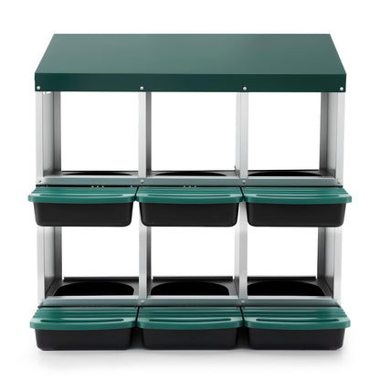 i.Pet Chicken Nesting Box Roll Away Metal Nesting Box Wall Mounted 6 Holes Green - view 3