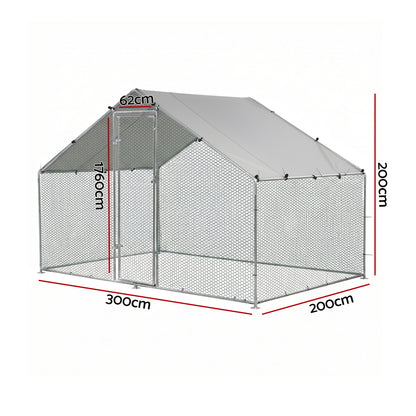 i.Pet Chicken Coop Rabbit Hutch Outdoor Run Walk in Hen Cage Ferret House 3x2x2m - view 2