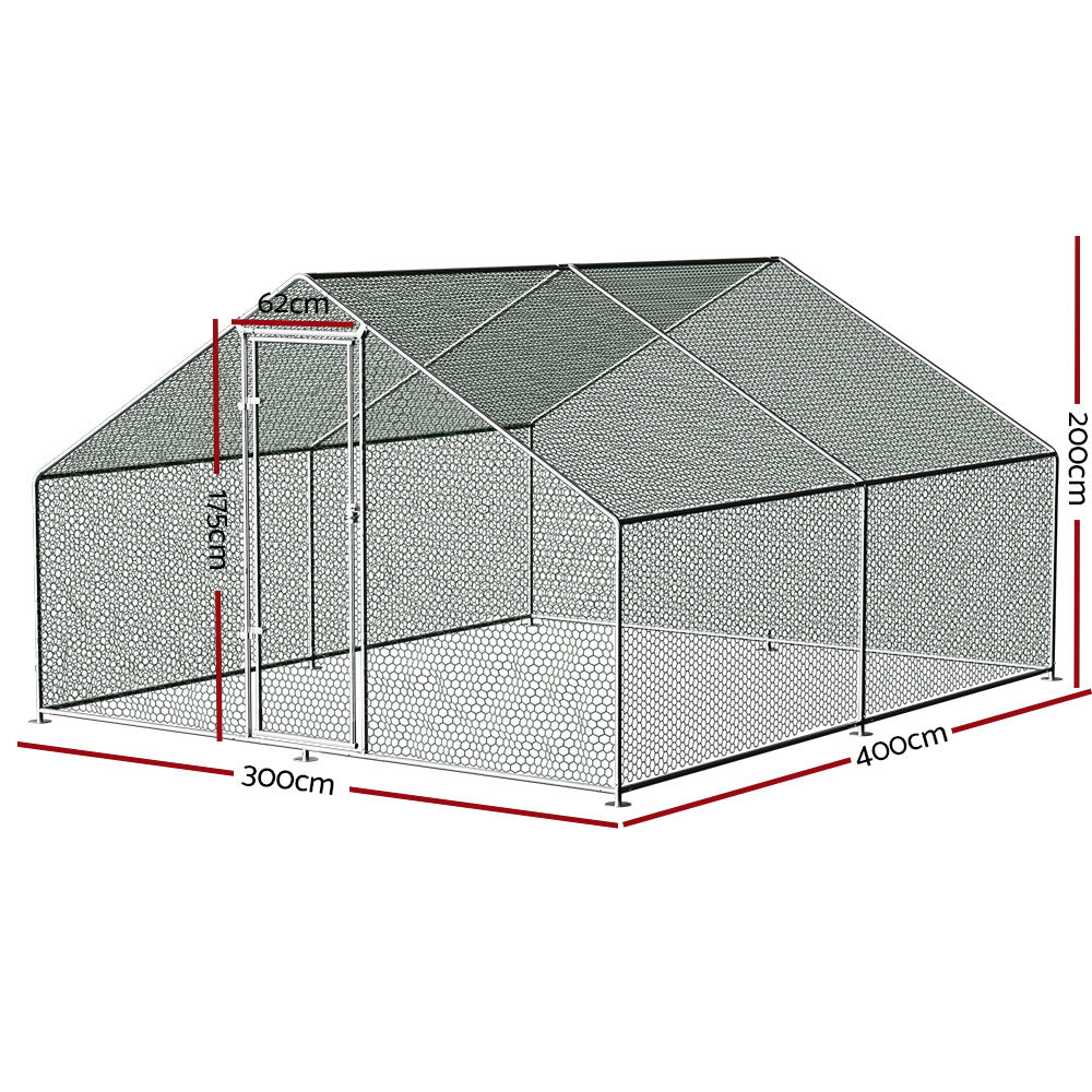 i.Pet Chicken Coop Cage 3x4x2m Galvanised Steel - view 5