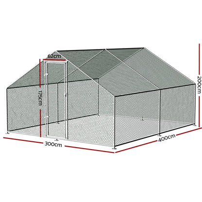 i.Pet Chicken Coop Cage 3x4x2m Galvanised Steel - view 5