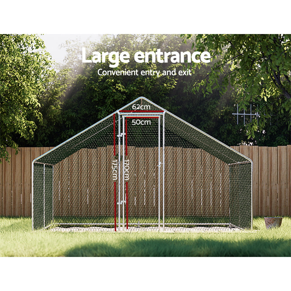 i.Pet Chicken Coop Cage 3x4x2m Galvanised Steel - view 3