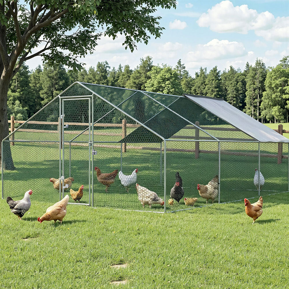 i.Pet Chicken Coop Cage 3x6x2m Galvanised Steel - view 6
