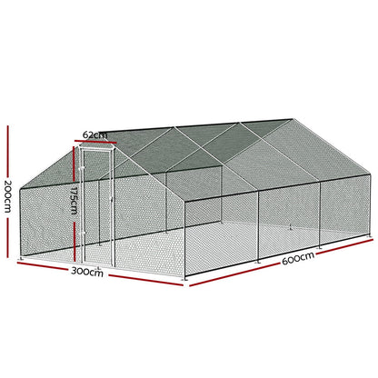 i.Pet Chicken Coop Cage 3x6x2m Galvanised Steel - view 7