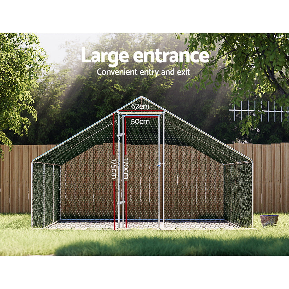 i.Pet Chicken Coop Cage 3x6x2m Galvanised Steel - view 2