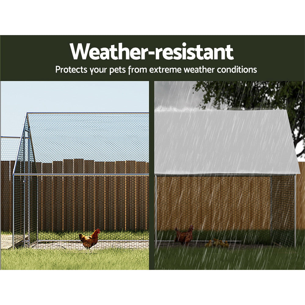 i.Pet Chicken Coop Cage 3x6x2m Galvanised Steel - view 3