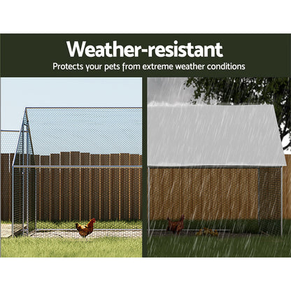 i.Pet Chicken Coop Cage 3x6x2m Galvanised Steel - view 3