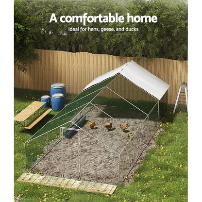 i.Pet Chicken Coop Cage 3x8x2m Galvanised Steel - view 3