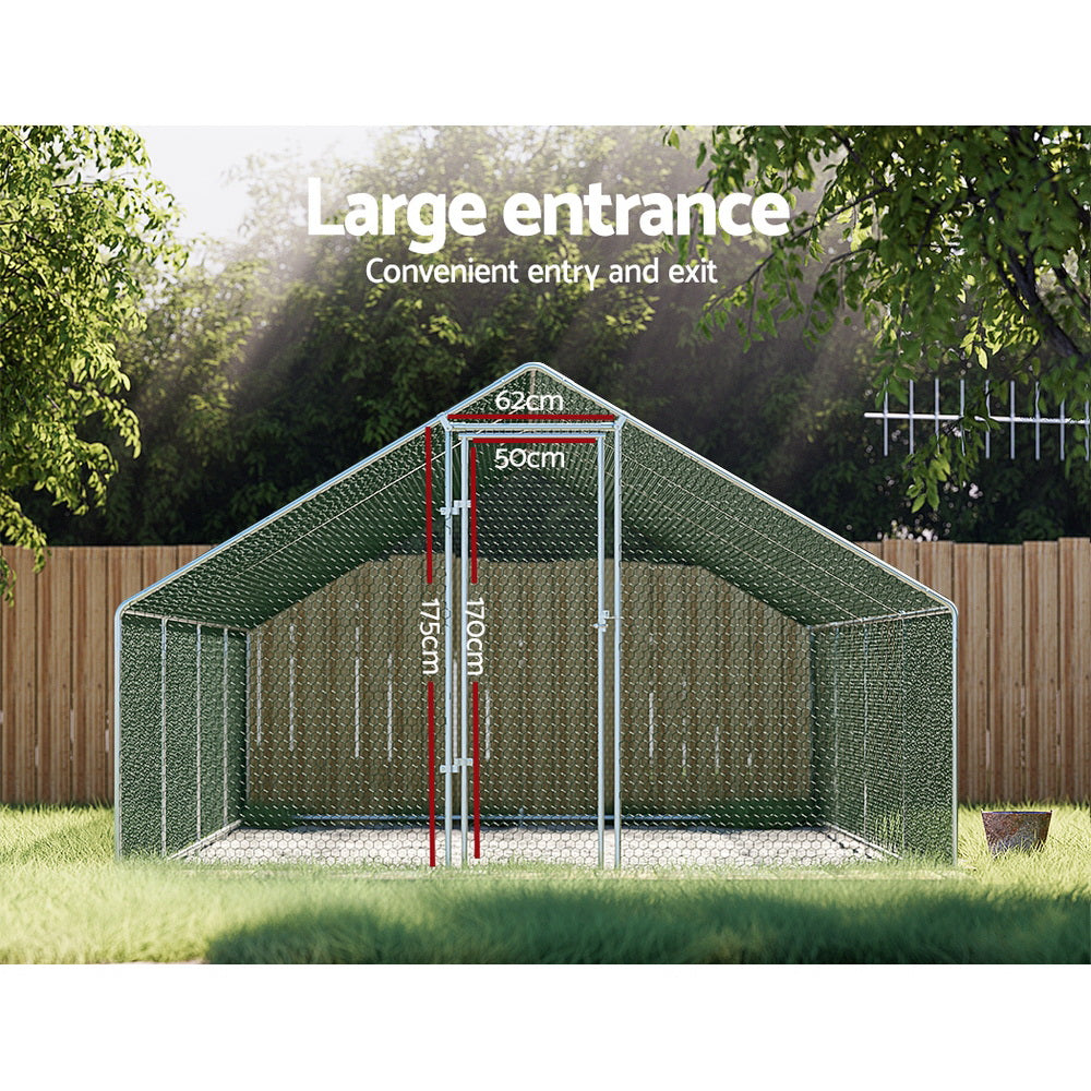 i.Pet Chicken Coop Cage 3x8x2m Galvanised Steel - view 4