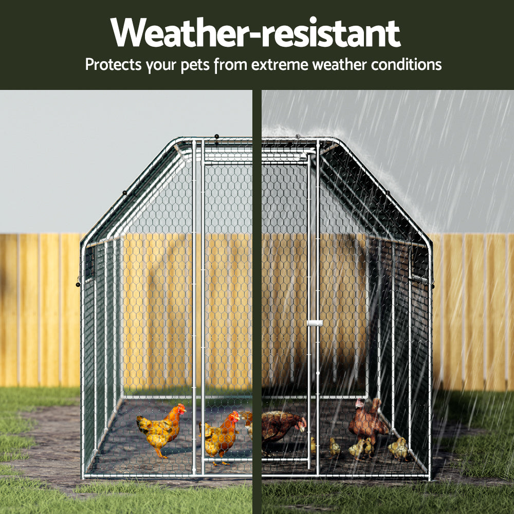 i.Pet Chicken Coop Cage Run Rabbit Hutch Large Walk In Hen House Cover 2mx8mx2m - view 5