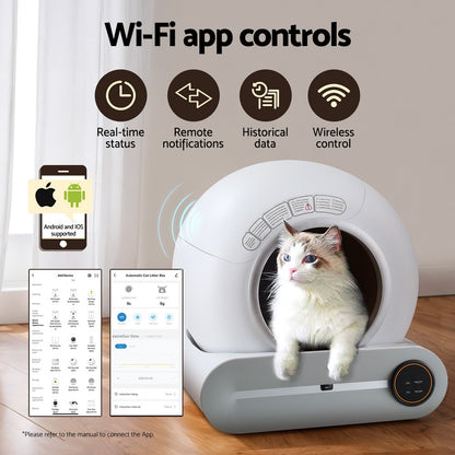 i.Pet Automatic Cat Litter Box Self-Cleaning Large Smart Cat Litter Box Toilet App Control 9L - view 5