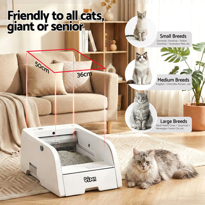 i.pet Automatic Cat Litter Box Self Cleaning Smart Pet Toilet App Control 5L White - view 7