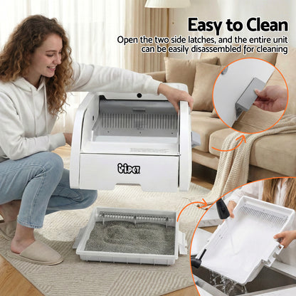 i.pet Automatic Cat Litter Box Self Cleaning Smart Pet Toilet App Control 5L White - view 9