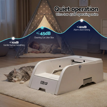 i.pet Automatic Cat Litter Box Self Cleaning Smart Pet Toilet App Control 5L White - view 10
