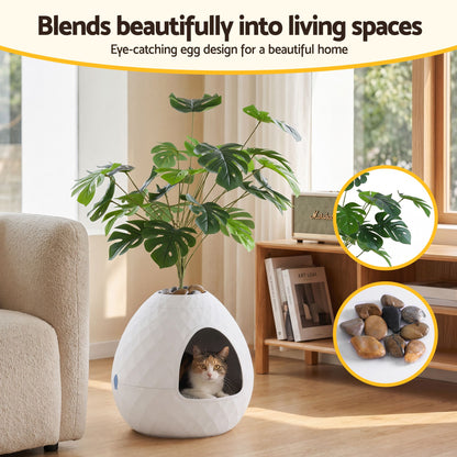 i.Pet Cat Litter Box Hidden Litter Tray Enclosure Planter Furniture House White - view 5