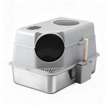 i.Pet Cat Litter Box Large Stainless Steel High Sided Pet Toilet Odour Control