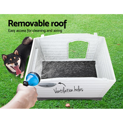 i.Pet Dog Kennel House Extra Large Outdoor Plastic Puppy Pet Cabin Shelter XL Grey - view 6