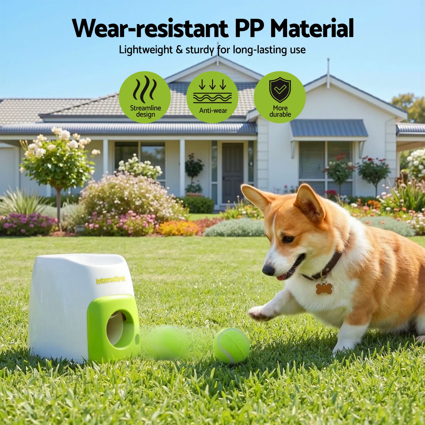 i.Pet 2-in-1 Dog Ball Launcher & Treat Dispenser with 2 Balls Green - view 4