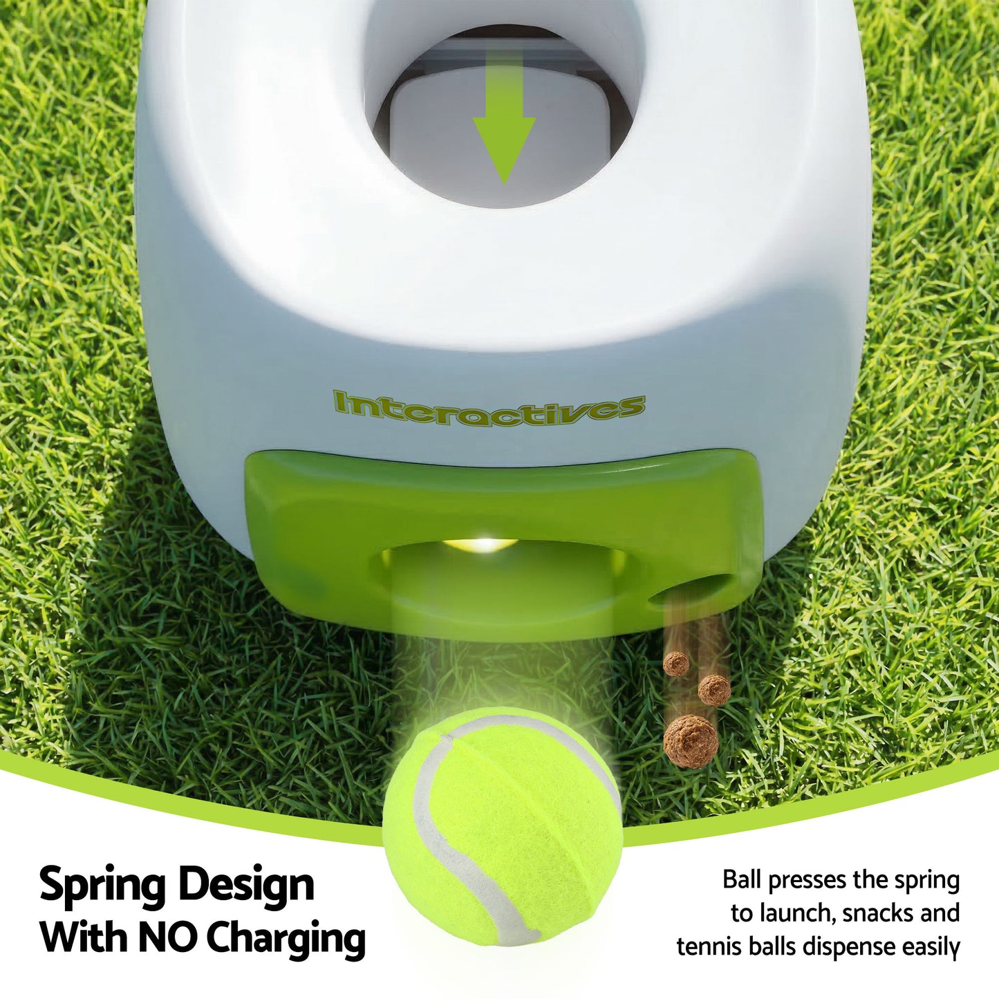 i.Pet 2-in-1 Dog Ball Launcher & Treat Dispenser with 2 Balls Green - view 5