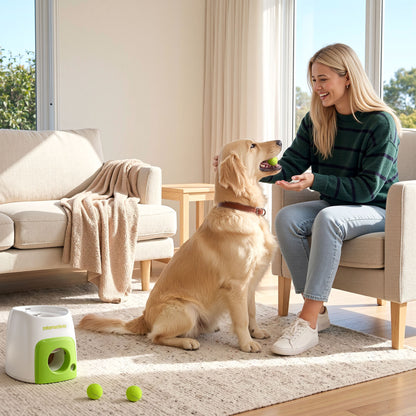 i.Pet 2-in-1 Dog Ball Launcher & Treat Dispenser with 2 Balls Green - view 10