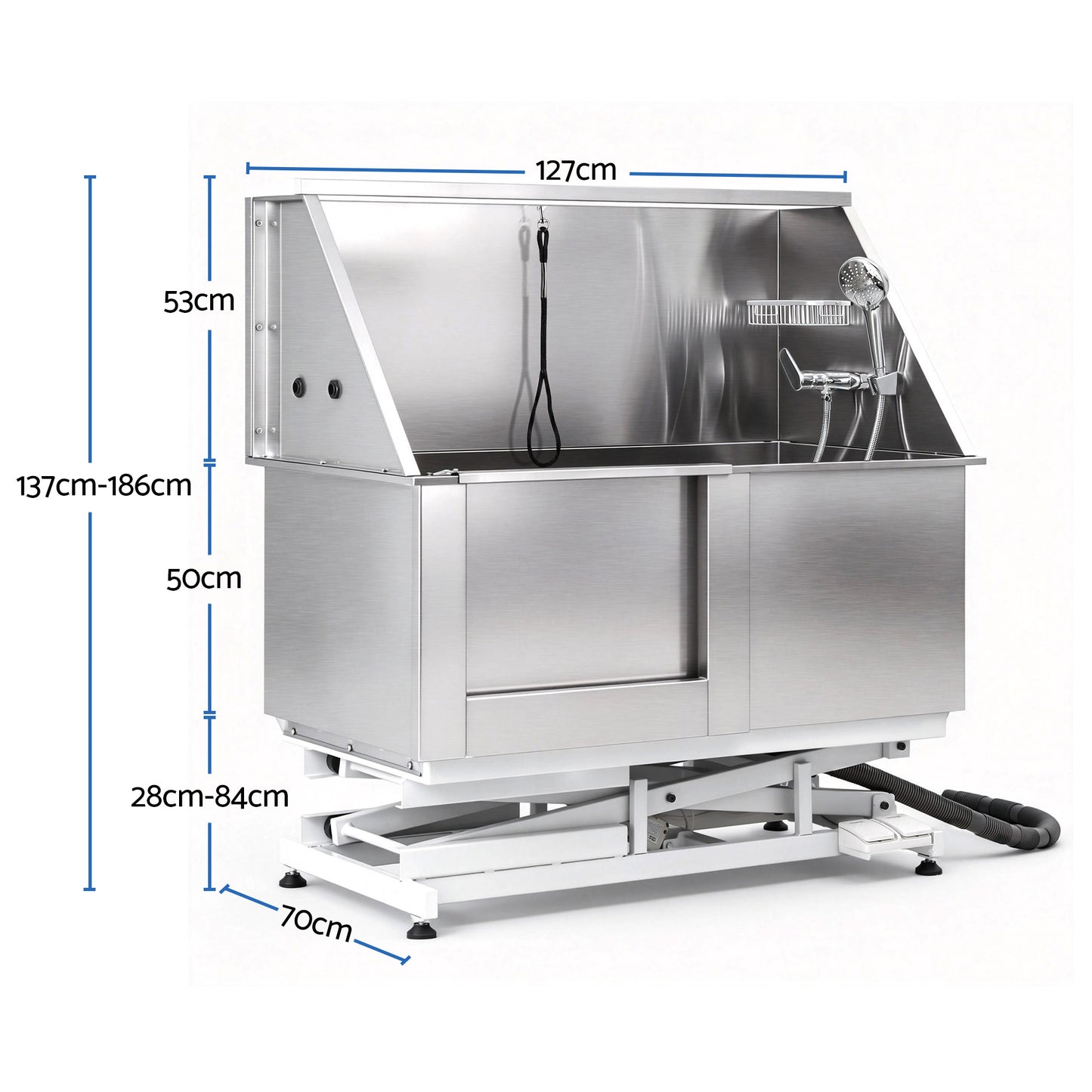 i.Pet Electric Pet Bath Tub Dog Grooming Stainless Steel Wash Station 127cm - view 2