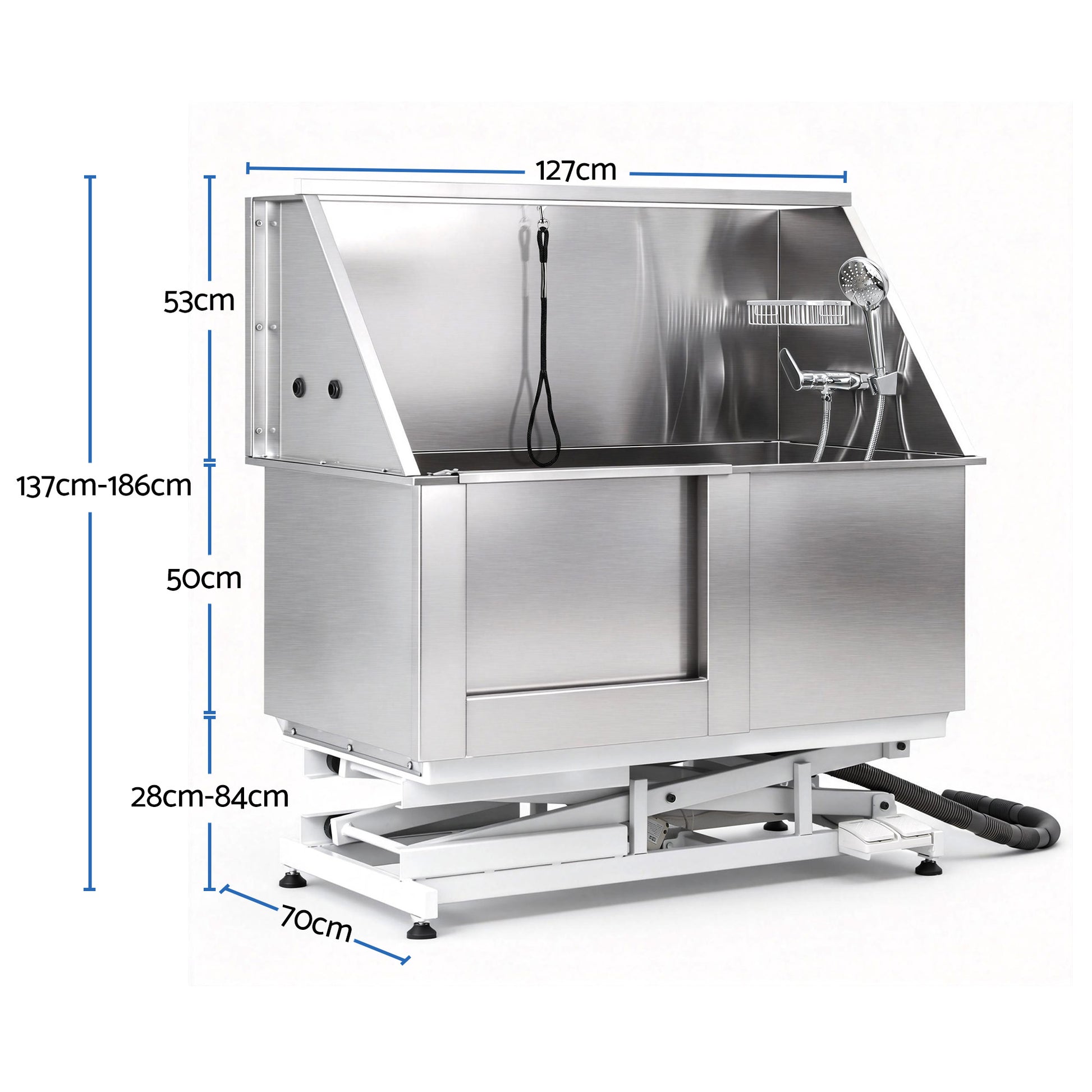 i.Pet Electric Pet Bath Tub Dog Grooming Stainless Steel Wash Station 127cm - view 2