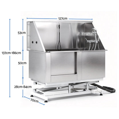 i.Pet Electric Pet Bath Tub Dog Grooming Stainless Steel Wash Station 127cm - view 2