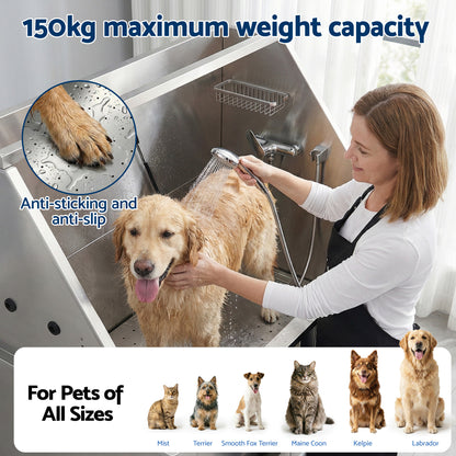 i.Pet Electric Pet Bath Tub Dog Grooming Stainless Steel Wash Station 127cm - view 6