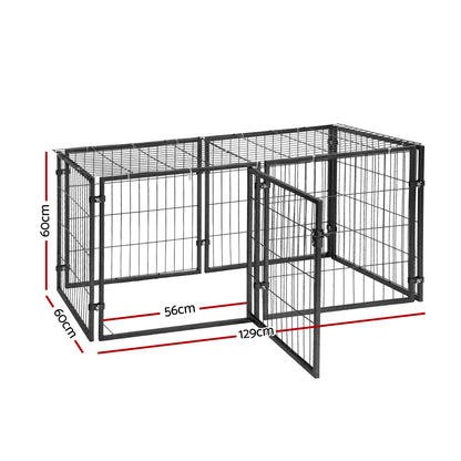 i.Pet Large Dog Crate Cage Playpen 129cm Puppy Pen Pet Enclosure Black - view 2