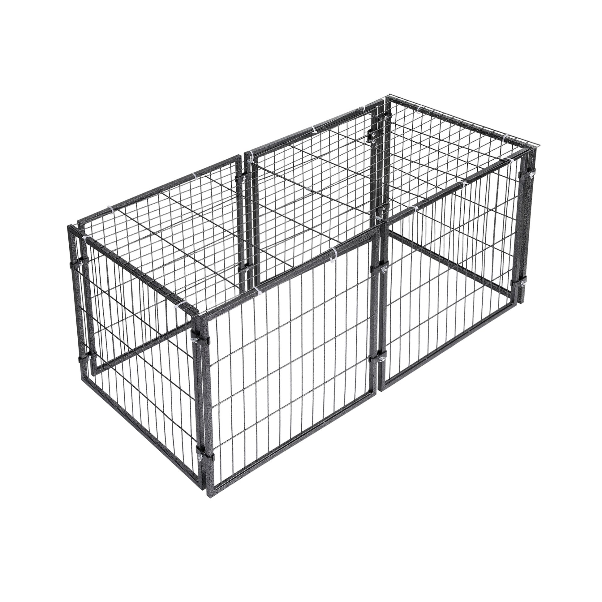 i.Pet Large Dog Crate Cage Playpen 129cm Puppy Pen Pet Enclosure Black - view 3