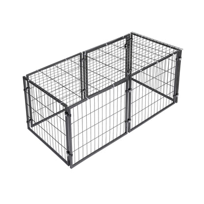 i.Pet Large Dog Crate Cage Playpen 129cm Puppy Pen Pet Enclosure Black - view 3