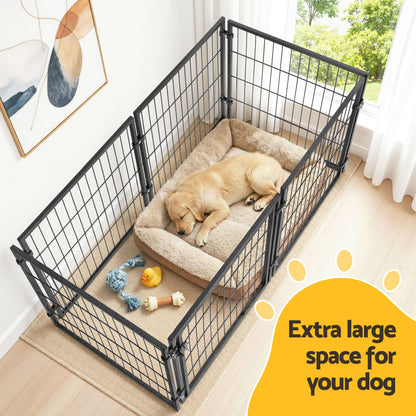 i.Pet Large Dog Crate Cage Playpen 129cm Puppy Pen Pet Enclosure Black - view 4