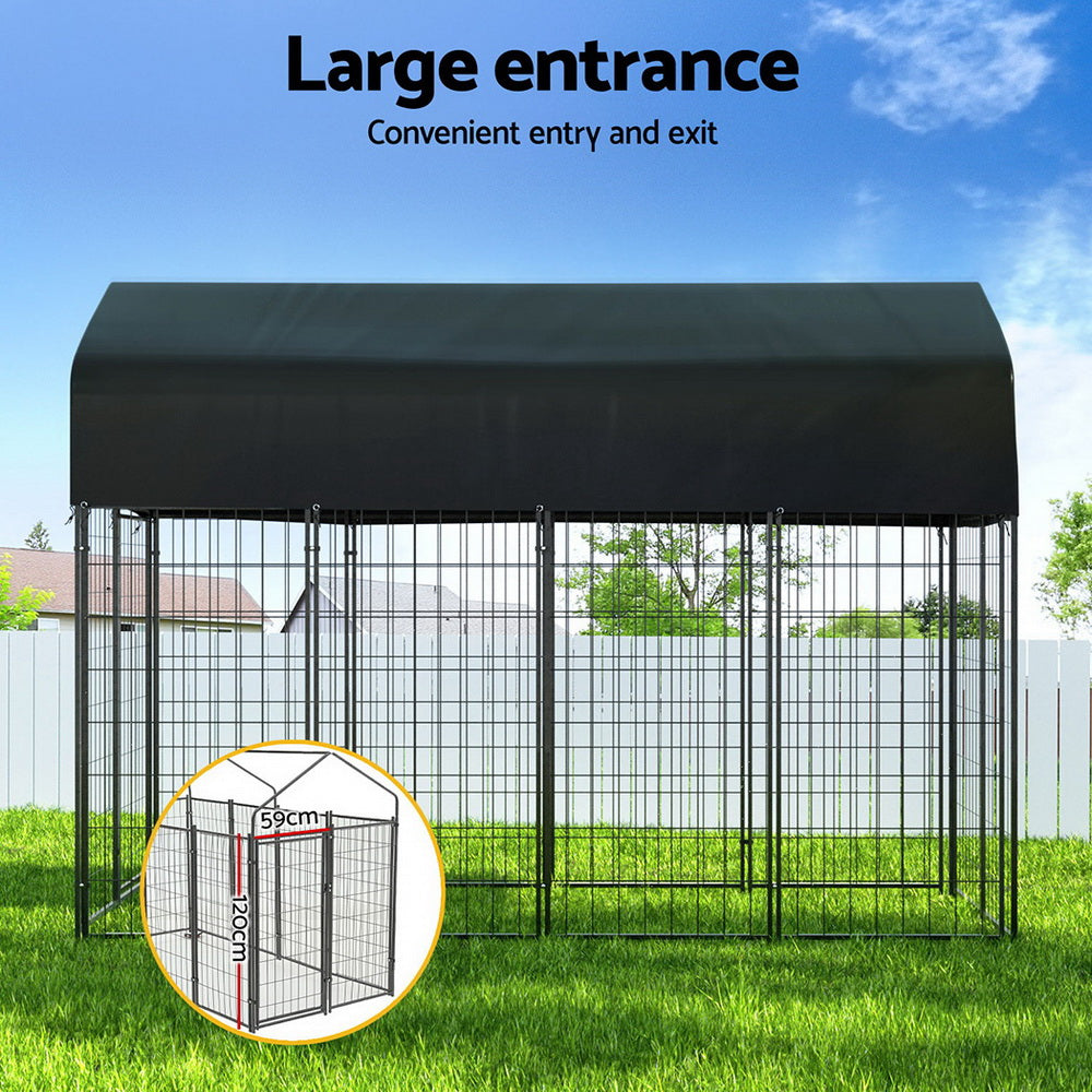 i.Pet Dog Kennel Extra Large House Outdoor Playpen Pet Puppy Metal Backyard - view 4
