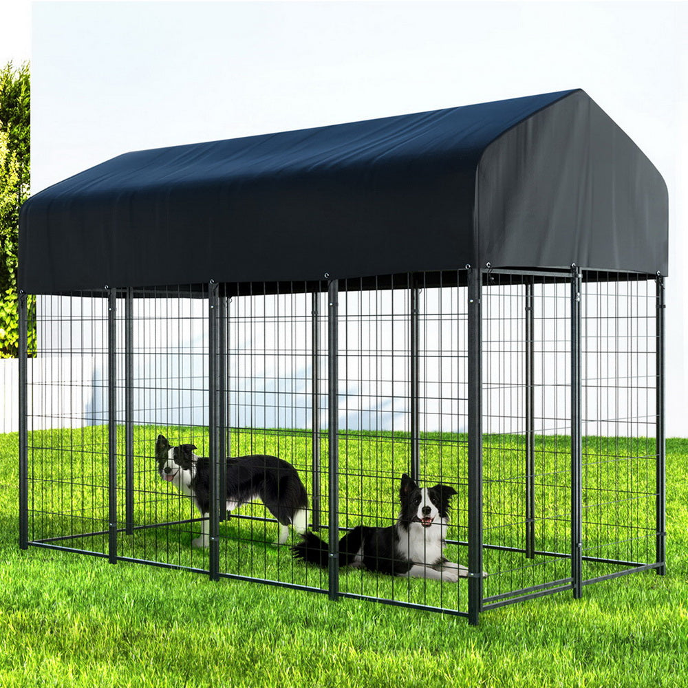 i.Pet Dog Kennel Extra Large House Outdoor Playpen Pet Puppy Metal Backyard - view 7