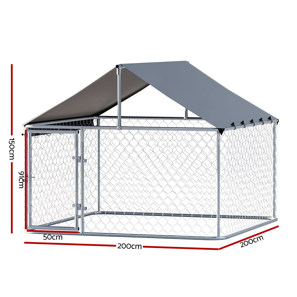 i.Pet Dog Kennel Large House XL Pet Run Cage Puppy Outdoor Enclosure With Roof - view 2