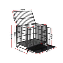 i.Pet Dog Cage Crate Large Puppy Cat Anti-Bite Pet Kennel Wheels w/Tray Metal - view 2