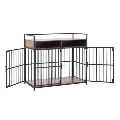 i.Pet 2-in-1 Wooden Dog Crate 104cm Pet Cage Furniture End Table Storage Black - view 2