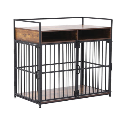 i.Pet 2-in-1 Wooden Dog Crate 104cm Pet Cage Furniture End Table Storage Black - view 4